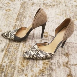 L.A.M.B. Suede Leather Gray D'Orsay Pump 6